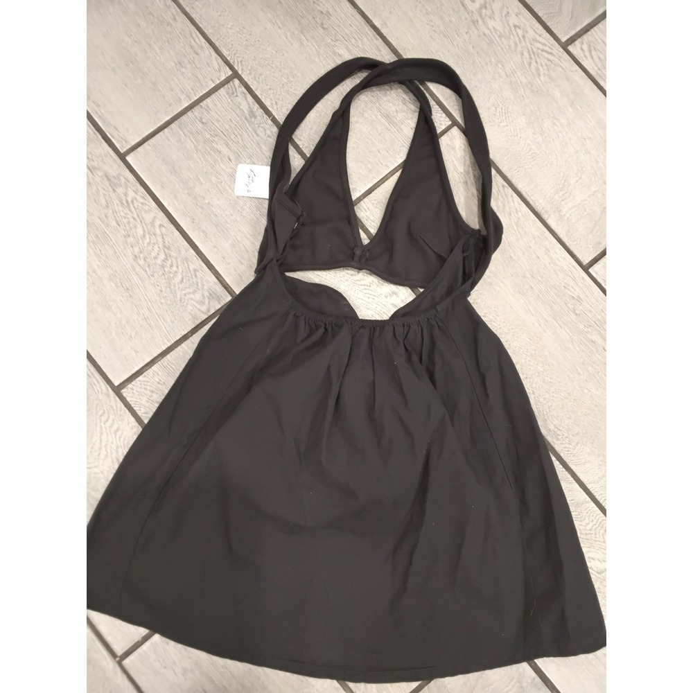 Free People Veranda Mini Dress Black Cutout Strappy Back OB2289222 Size S NEW - Picture 6 of 8